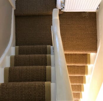 Coir Panama Natural Beige border with wall to wall half landing