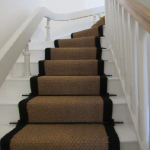 Coir panama natural stair runner black border