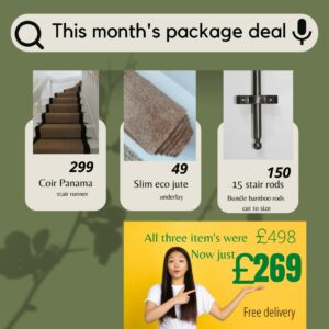 package -deal-on stair runners-rods-and-underlay