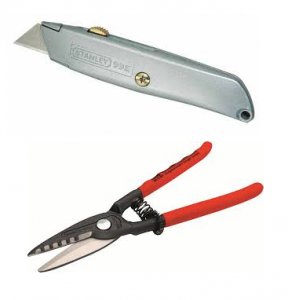 Stanley knife and snips