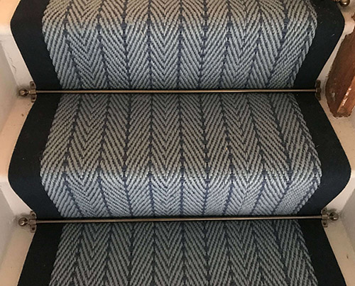 Herringbone blue 7.5m x 65cm - Wholesale Carpets