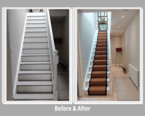 stair-runner-coir-herringbone-carpet-before-and-after