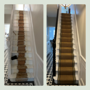 Sisal-gold-striped-border-before-and-after